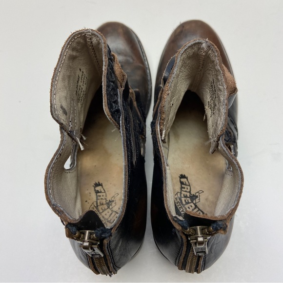 Freebird By Steve Womens Brown Leather Surge Boho Open Side Ankle Booties Size 8 - Picture 4 of 13